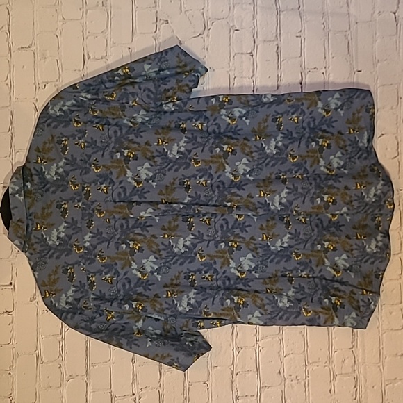 Men's Eddie Bauer Blue Short Sleeve Outdoor Novelty Print Pinecone Trees Large - Picture 4 of 4